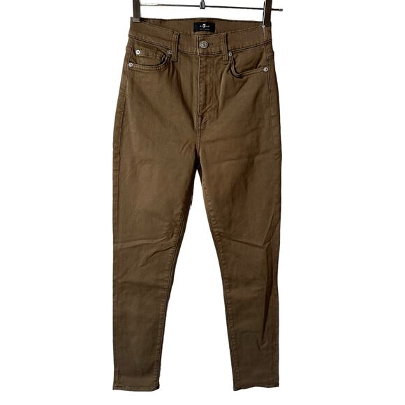 7 for all Mankind New Women's High Waist Skinny Jeans Moss Size 25 Casual Y2k - Picture 1 of 10